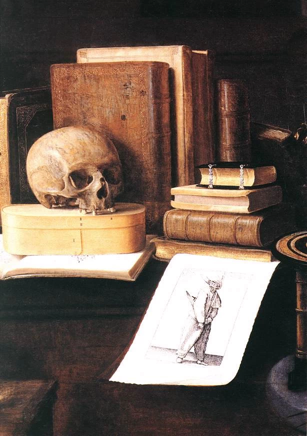La grande vanità, natura morta - Musée de l'Oeuvre de Notre Dame, Strasbourg, dettaglio